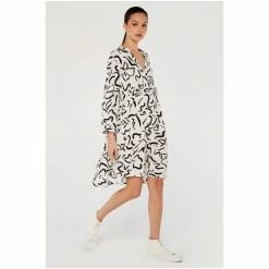 Apricot Green Abstract Print Cuff Sleeves Tiered Dress -Apricot Shop unnamed file 577