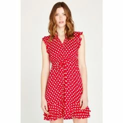 Apricot Red Polka Dot Print Dress -Apricot Shop unnamed file 591