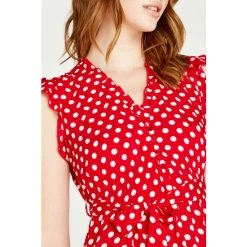 Apricot Red Polka Dot Print Dress -Apricot Shop unnamed file 592