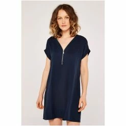 Apricot Blue Tencel Zip Front Turn Up Dress -Apricot Shop unnamed file 614