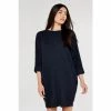 Apricot Navy Soft Rib Cocoon Dress