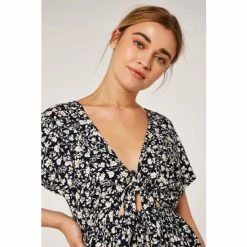 Apricot Black Floral Tie Front Cut Out Dress -Apricot Shop unnamed file 639