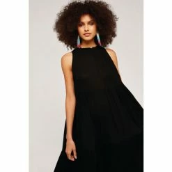 Apricot Black High Ruffle Neck Midi Dress -Apricot Shop unnamed file 64
