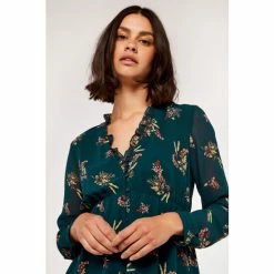 Apricot Green Floral Bunches Ditsy Ruffled Dress -Apricot Shop unnamed file 644