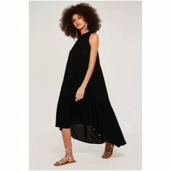 Apricot Black High Ruffle Neck Midi Dress -Apricot Shop unnamed file 65