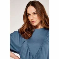 Apricot Blue Cotton Poplin Tiered Dress -Apricot Shop unnamed file 653