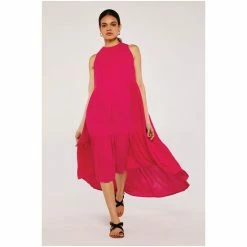 Apricot Black High Ruffle Neck Midi Dress -Apricot Shop unnamed file 66