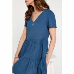 Apricot Blue Cotton Tiered Dress -Apricot Shop unnamed file 664