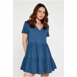 Apricot Blue Cotton Tiered Dress -Apricot Shop unnamed file 666
