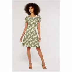 Apricot Blue Bubble Butterfly Ruch Sleeve Dress -Apricot Shop unnamed file 673