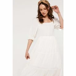 Apricot Cream Dobby Luex Crickle Smock Dress -Apricot Shop unnamed file 685