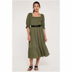 Apricot Cream Dobby Luex Crickle Smock Dress -Apricot Shop unnamed file 688