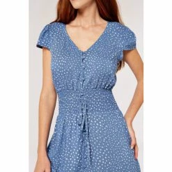 Apricot Blue Textured Dot Button Maxi Dress -Apricot Shop unnamed file 69