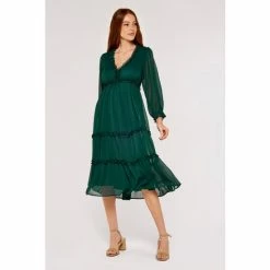 Apricot Green Crinkle Ruffle Midi Dress -Apricot Shop unnamed file 743