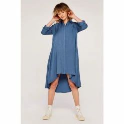Apricot Blue Oversized Twill Shirt Dress -Apricot Shop unnamed file 752