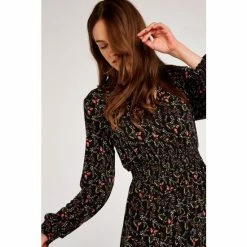 Apricot Black Multi Floral Boho Frill Midi Dress -Apricot Shop unnamed file 764