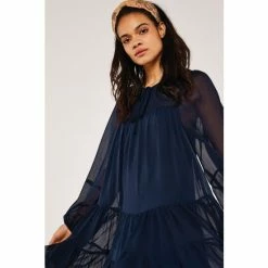 Apricot Blue Crinkle Tiered Chiffon Dress -Apricot Shop unnamed file 778