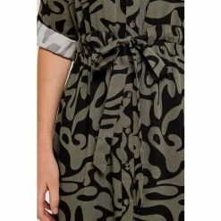 Apricot Green Swirl Print Drawstring Midi Dress -Apricot Shop unnamed file 800