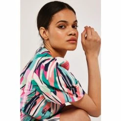 Apricot Blue Brushstroke Smock Cotton Dress -Apricot Shop unnamed file 806