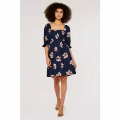 Apricot Blue Floral Angel Sleeve Mini Dress -Apricot Shop unnamed file 811