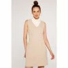 Apricot Yellow Houndstooth Pinafore Dress