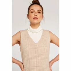 Apricot Yellow Houndstooth Pinafore Dress -Apricot Shop unnamed file 832