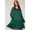 Apricot Green Crinkle Tiered Chiffon Dress