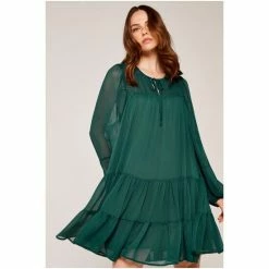 Apricot Green Crinkle Tiered Chiffon Dress -Apricot Shop unnamed file 843
