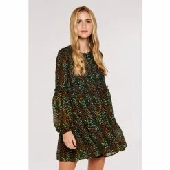 Apricot Black Multi Patchwork Ditsy Babydoll Dress