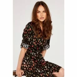 Apricot Black Brushstroke Drawstring Dress -Apricot Shop unnamed file 86