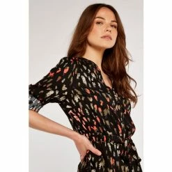 Apricot Black Brushstroke Drawstring Dress -Apricot Shop unnamed file 87