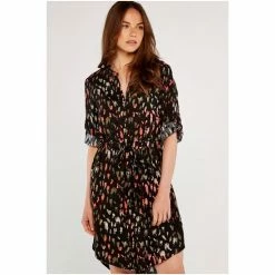 Apricot Black Brushstroke Drawstring Dress -Apricot Shop unnamed file 88