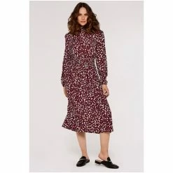 Apricot Berry Red Spot Shirred Waist Dress -Apricot Shop unnamed file 880