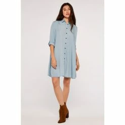 Apricot Light Blue Denim Tencel Shirt Dress -Apricot Shop unnamed file 883