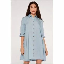 Apricot Light Blue Denim Tencel Shirt Dress -Apricot Shop unnamed file 885