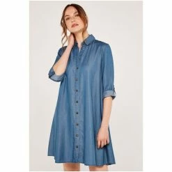 Apricot Light Blue Denim Tencel Shirt Dress -Apricot Shop unnamed file 886