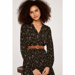 Apricot Black & Yellow Floral Boho Frill Midi Dress -Apricot Shop unnamed file 903