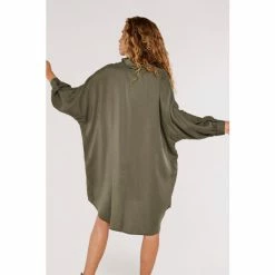 Apricot Green Tencel Oversized Shirt Dress -Apricot Shop unnamed file 907
