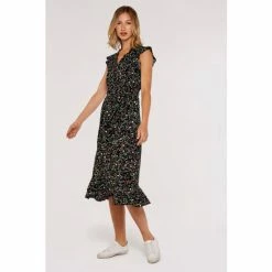 Apricot Black Multi Buttercup Belted Button Midi Dress -Apricot Shop unnamed file 918