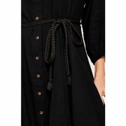 Apricot Black Button Dress With Rope Belt -Apricot Shop unnamed file 923