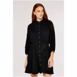Apricot Black Button Dress With Rope Belt -Apricot Shop unnamed file 925