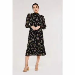 Apricot Black Botanical Smock Waist Midi Dress -Apricot Shop unnamed file 928