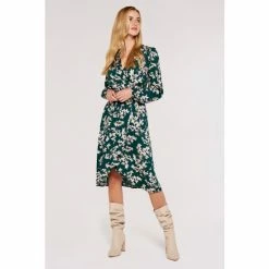 Apricot Green Floral Wrap Midi Dress -Apricot Shop unnamed file 934