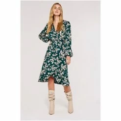 Apricot Green Floral Wrap Midi Dress -Apricot Shop unnamed file 935