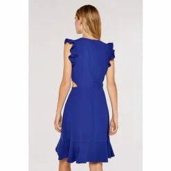 Alternative view of Apricot Blue Frill Cut Out Crape Midi Dress