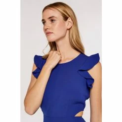 Apricot Blue Frill Cut Out Crape Midi Dress -Apricot Shop unnamed file 955