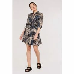 Apricot Blue Black & Cream Patchwork Swing Shirt Dress -Apricot Shop unnamed file 971