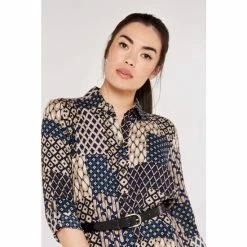 Apricot Blue Black & Cream Patchwork Swing Shirt Dress -Apricot Shop unnamed file 973
