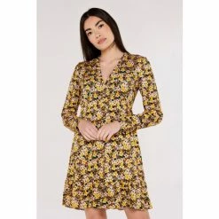 Apricot Yellow Multi Painterly Ditsy Frill Hem Dress -Apricot Shop unnamed file 978