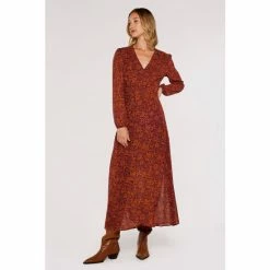 Apricot Red & Orange Erdem Flowers Wrap Maxi Dress -Apricot Shop unnamed file 999